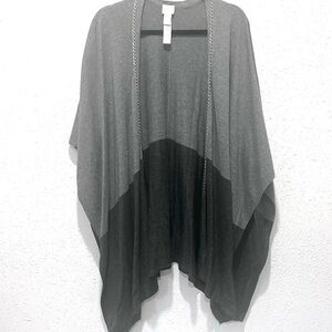 Chico's Elegant Gray Knit Poncho OS‎
